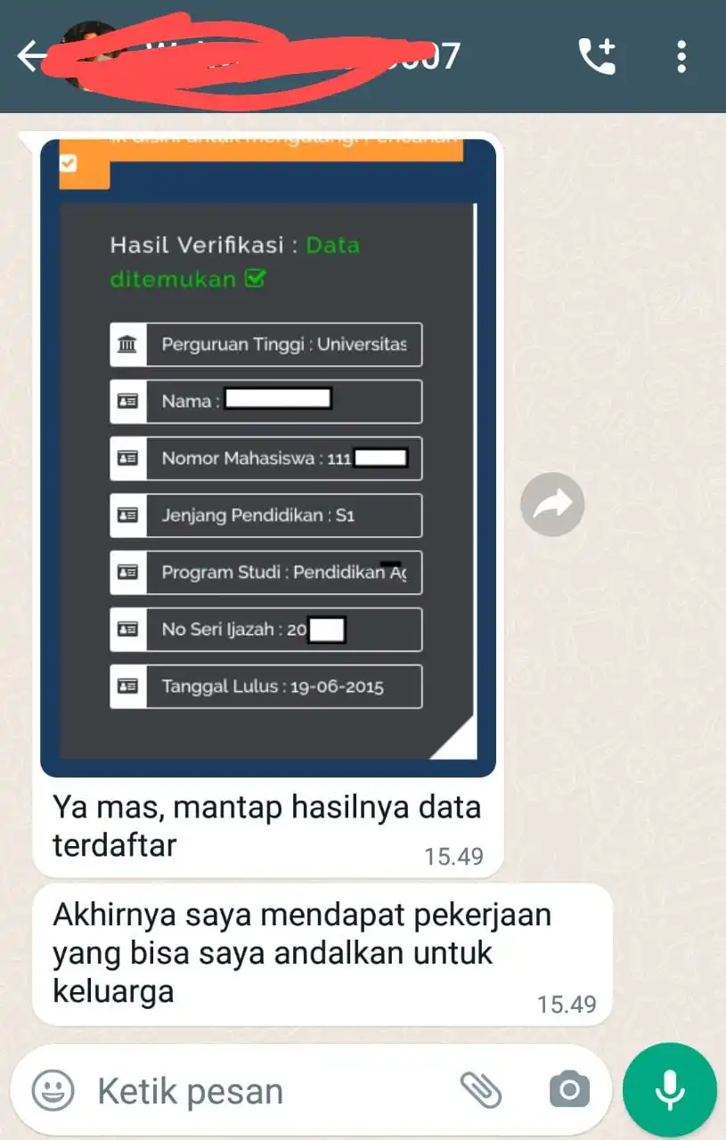 hasil beli ijazah